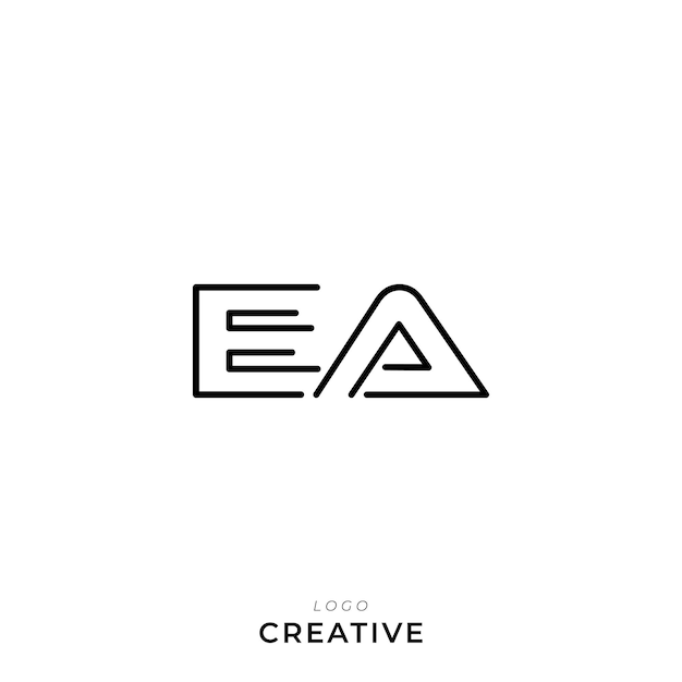 Логотип EA Последний Шаблон Вектор Цветная монограмма Символ Шрифт Логотип Современный дизайн Первоначально основанный ЛОГО