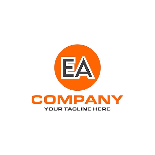 EA letter logo-ontwerp in ronde vorm