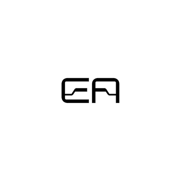 EA 모노그램 로고 디자인 문자 텍스트 이름 기호 흑백 로고타입 알파벳 문자 단순 로고