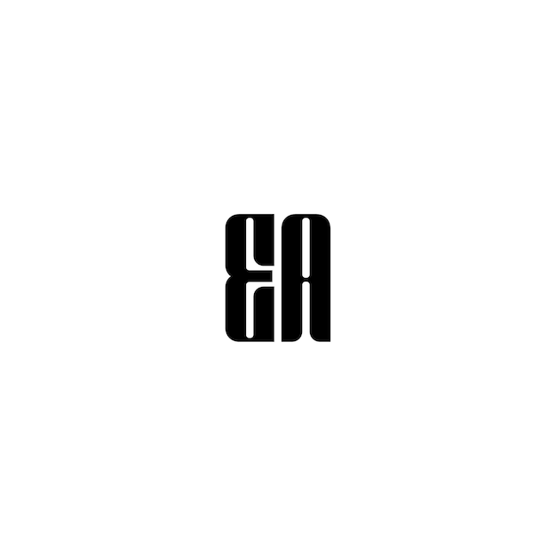 EAモノグラムロゴデザイン文字テキスト名シンボルモノクロロゴタイプアルファベット文字シンプルロゴ