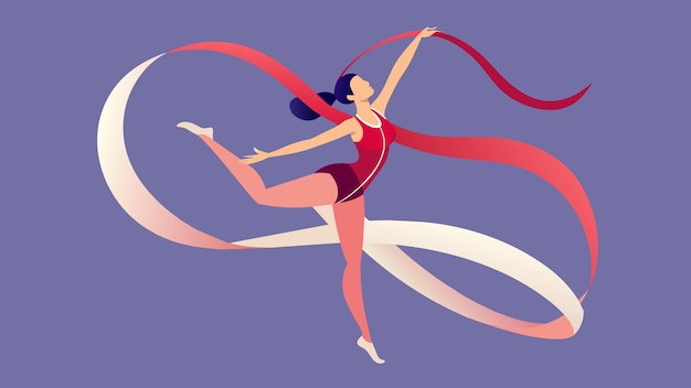Vector each wave of the ribbon is precision personified as the gymnast exees a flawless routine vector