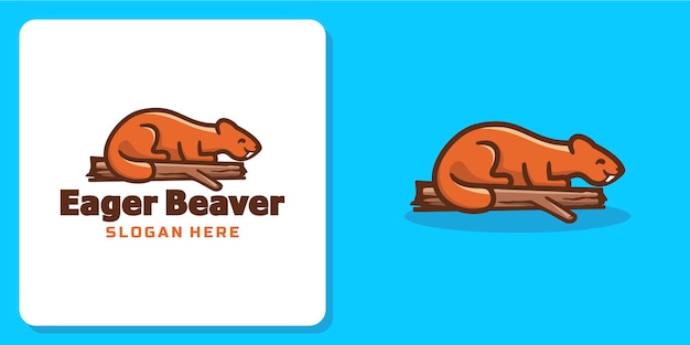 Vector eager beaver animal logo