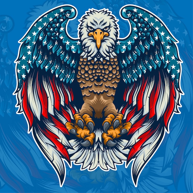 Vector eagle amerikaanse vlag binnen