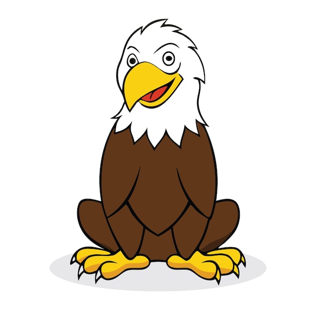 Vector eagle animal cartoons isolated flat vector illustration