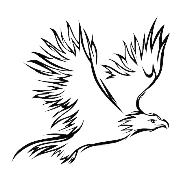 eagle animal tribal tattoo black and white design