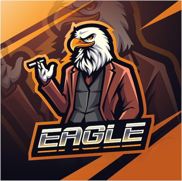 Eagle baas esport mascotte-logo