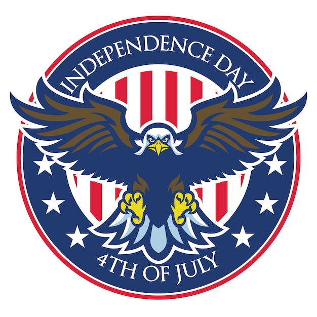 Eagle badge of independence day of united states