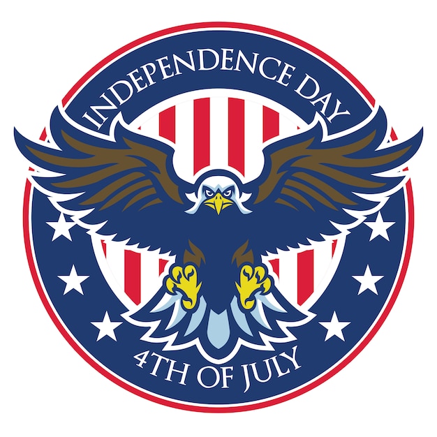 Eagle badge of independence day of united states