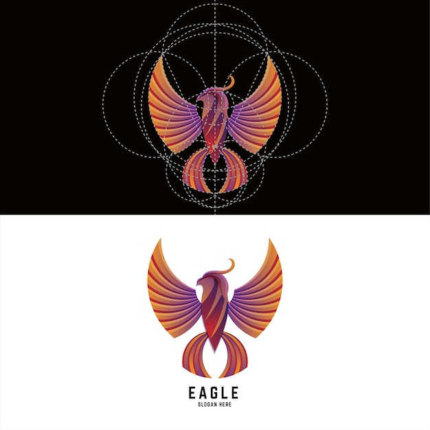 Eagle bird gradient colorfull logo design