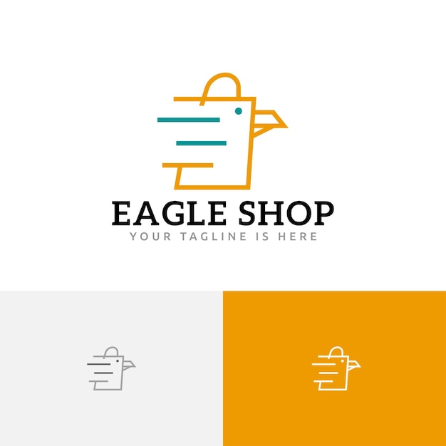 Eagle Bird Shop Marketplace 쇼핑백 Monoline 빠른 배송 로고