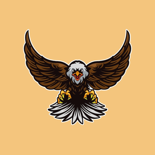 Eagle bird with claw flying mascot logo vector