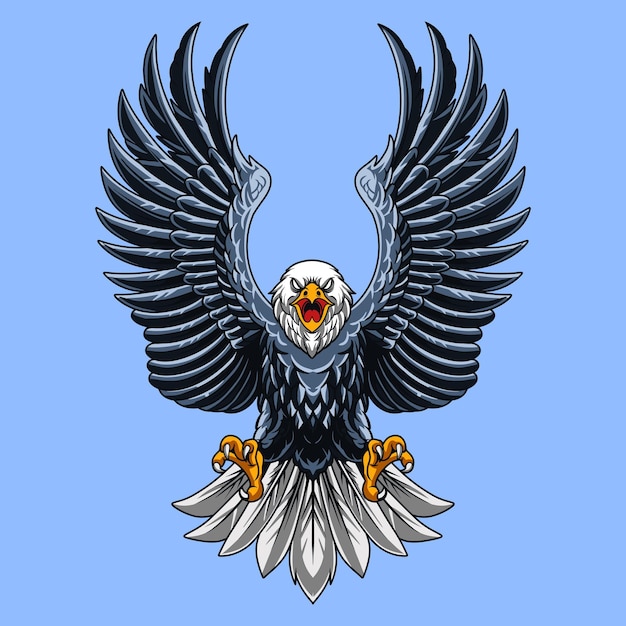 Vector eagle black vector illustration