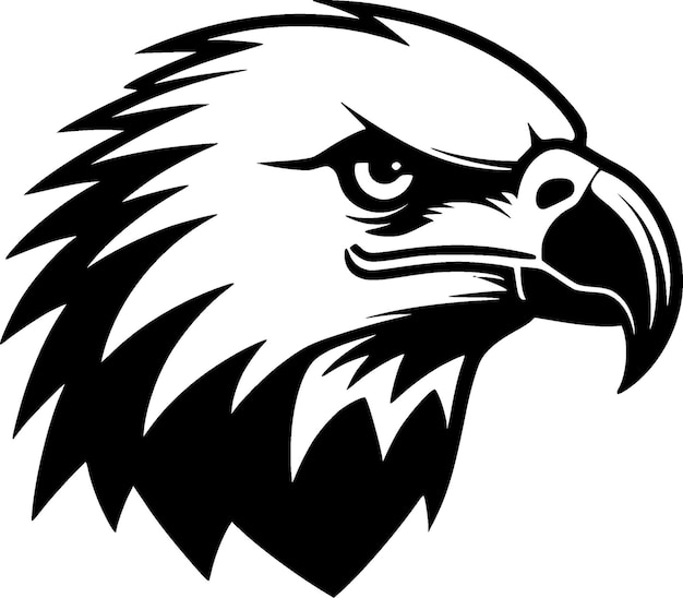 Черно-белая векторная иллюстрация орла