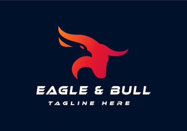 Шаблон вектора дизайна логотипа Eagle и Bull.