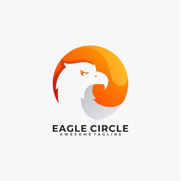 Eagle circle logo design vector modern color