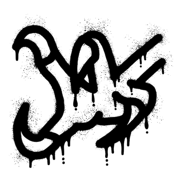 Eagle claw graffiti drawn with black spray paint