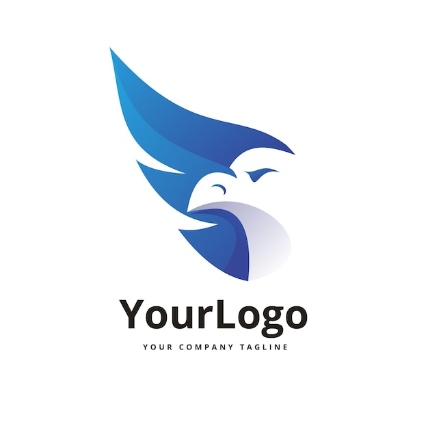 Vector eagle color gradient logo design premium vector