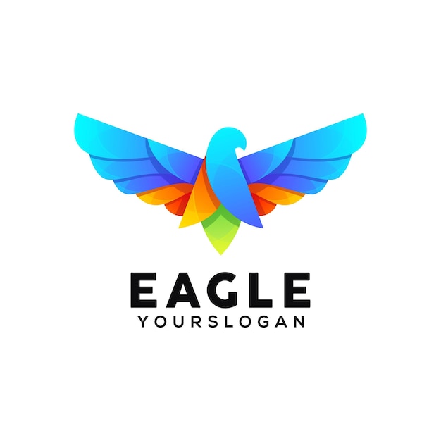 Шаблон оформления красочного логотипа орла