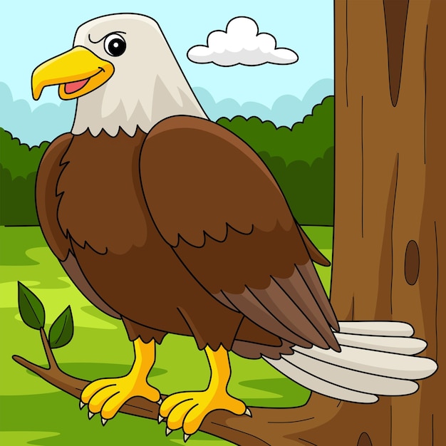 Eagle dier gekleurde cartoon afbeelding