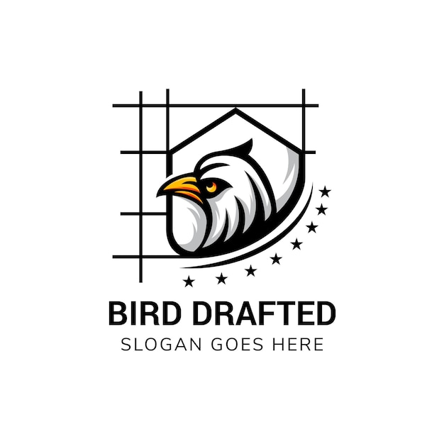 Eagle draft construction logo design template