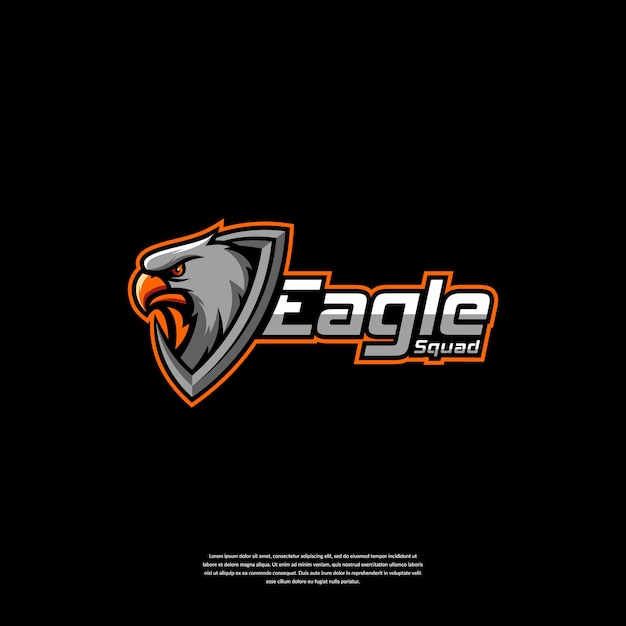 Eagle e sport logo ontwerp illustratie