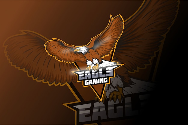 Logo mascotte eagle e sport