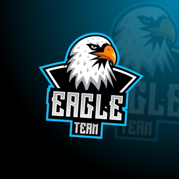 Vector eagle e sports mascot logo