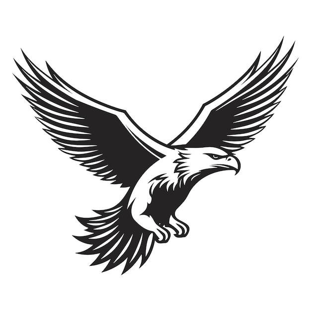 Premium Vector | Eagle emblem black on white vector