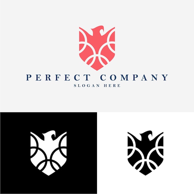 Vector eagle en schild combinatie vector logo