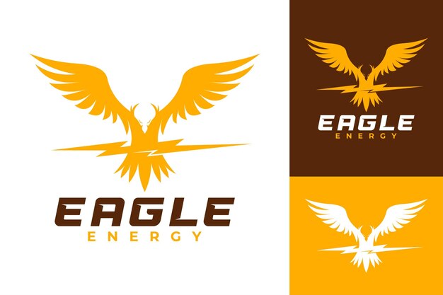 Vector eagle energy bolt thunder logo design