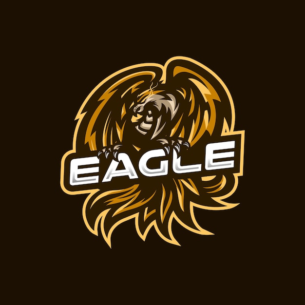 Eagle esport gaming mascotte logo sjabloon voor streamer team.