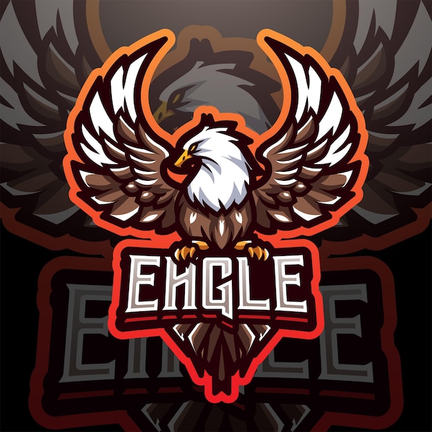 Vector eagle esport mascot logo design