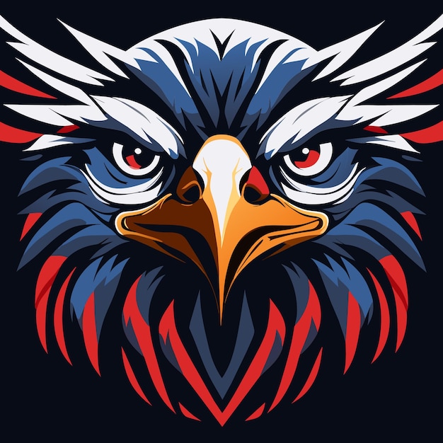 Eagle Face Artwork in USA's Colors