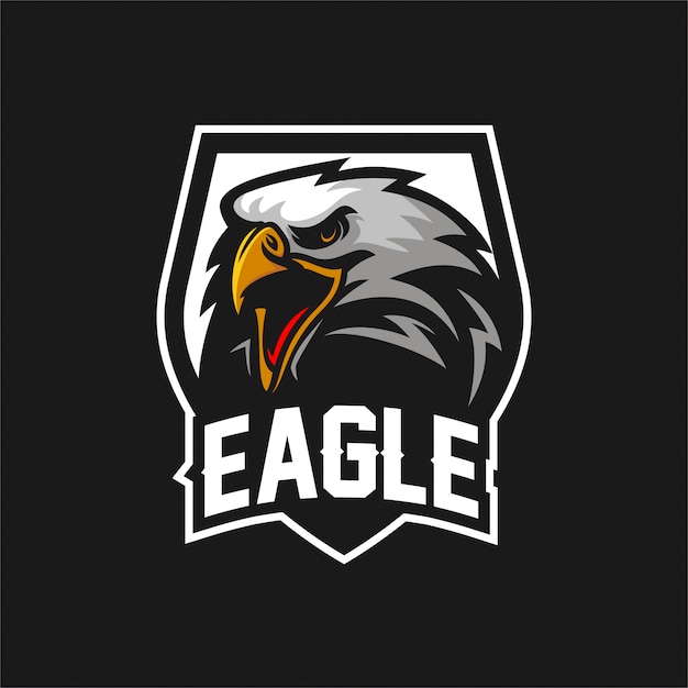 Шаблон логотипа эмблемы eagle falcon esport