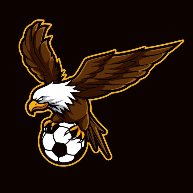 Eagle fly football mascot logo vector illustration