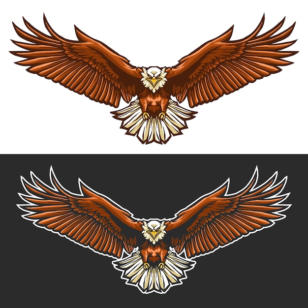 Eagle fly illustration design isolated