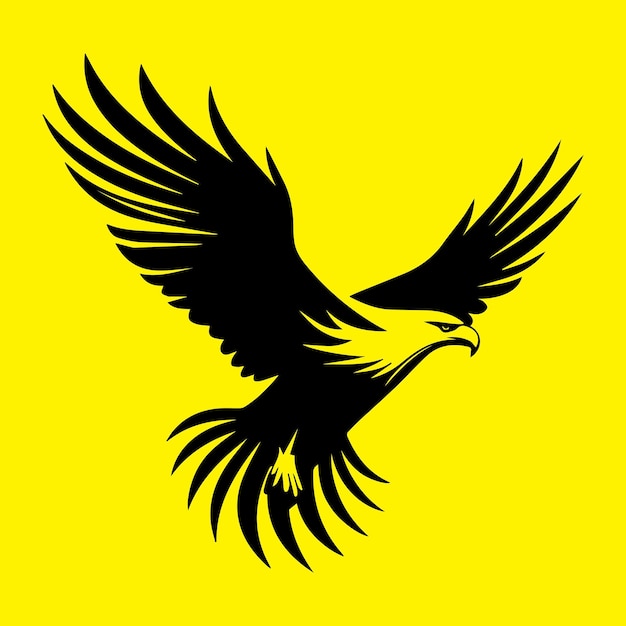 Vector a eagle flying vector logo on a yellow backround