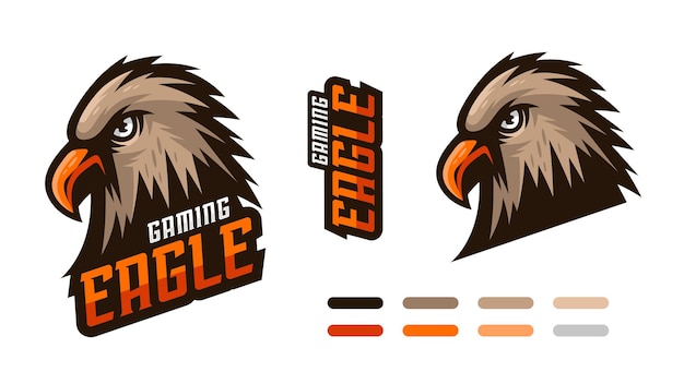 Vector eagle gaming esports mascot logo design