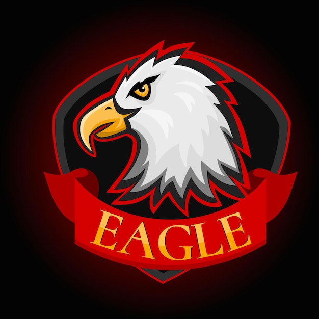 Logo di gioco dell'aquila, squadra del giocatore, logo dell'aquila, esport, personaggio dell'aquila, logo creativo della mascotte