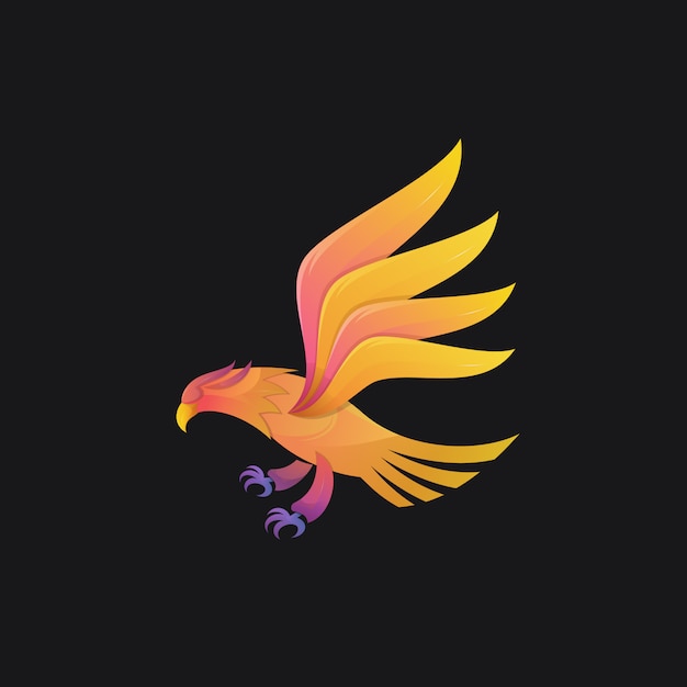 Eagle gradient colorful modern bird logo illustration