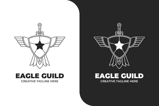 Логотип эмблема щита гильдии орла