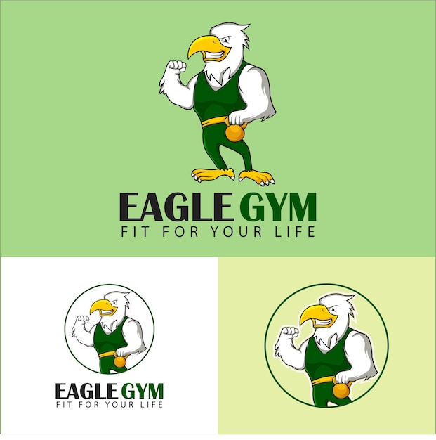 Vector eagle gym mascot logo vector