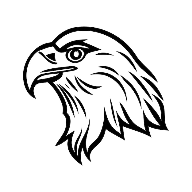 Vector eagle head black and white vector icon