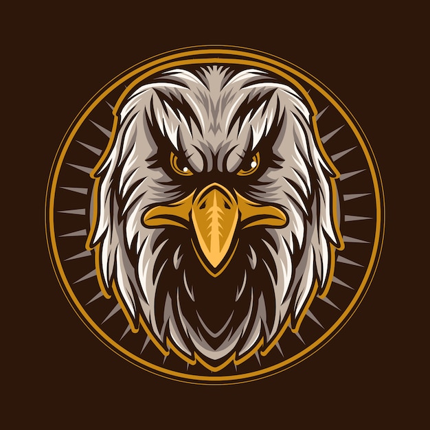 Eagle head emblem vector illustration hawk