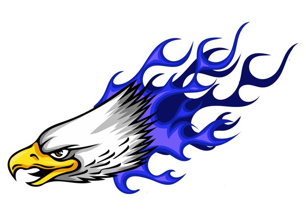 Eagle head flame vector template design