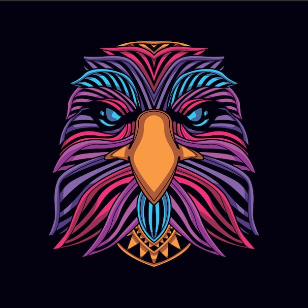 eagle head from glow neon color