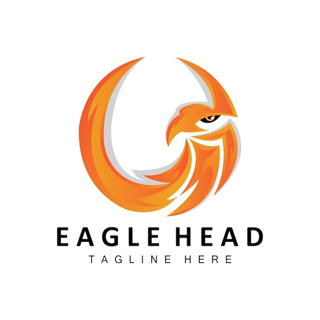 Eagle head logo design flying feather animal wings vector product brand icona illustrazione