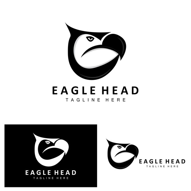 Eagle Head Logo Design Flying Feather Animal Wings Vector Product Brand Icon Illustration