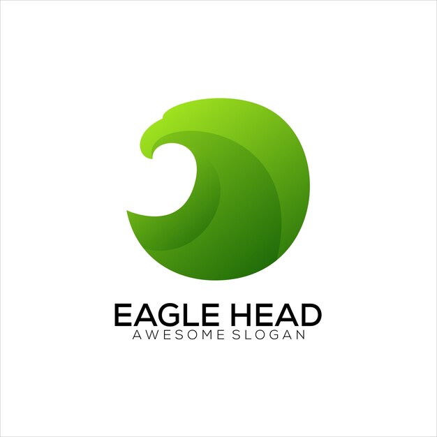 Eagle head logo design gradient colorful