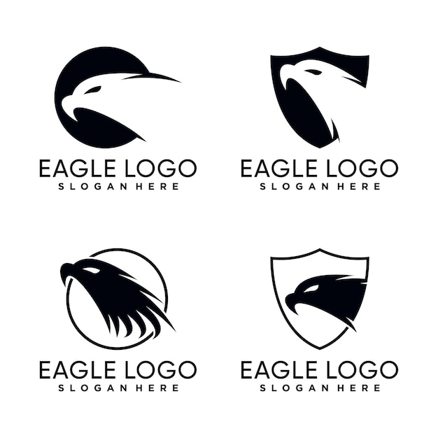 Vector eagle head logo design vector collection with creative idea